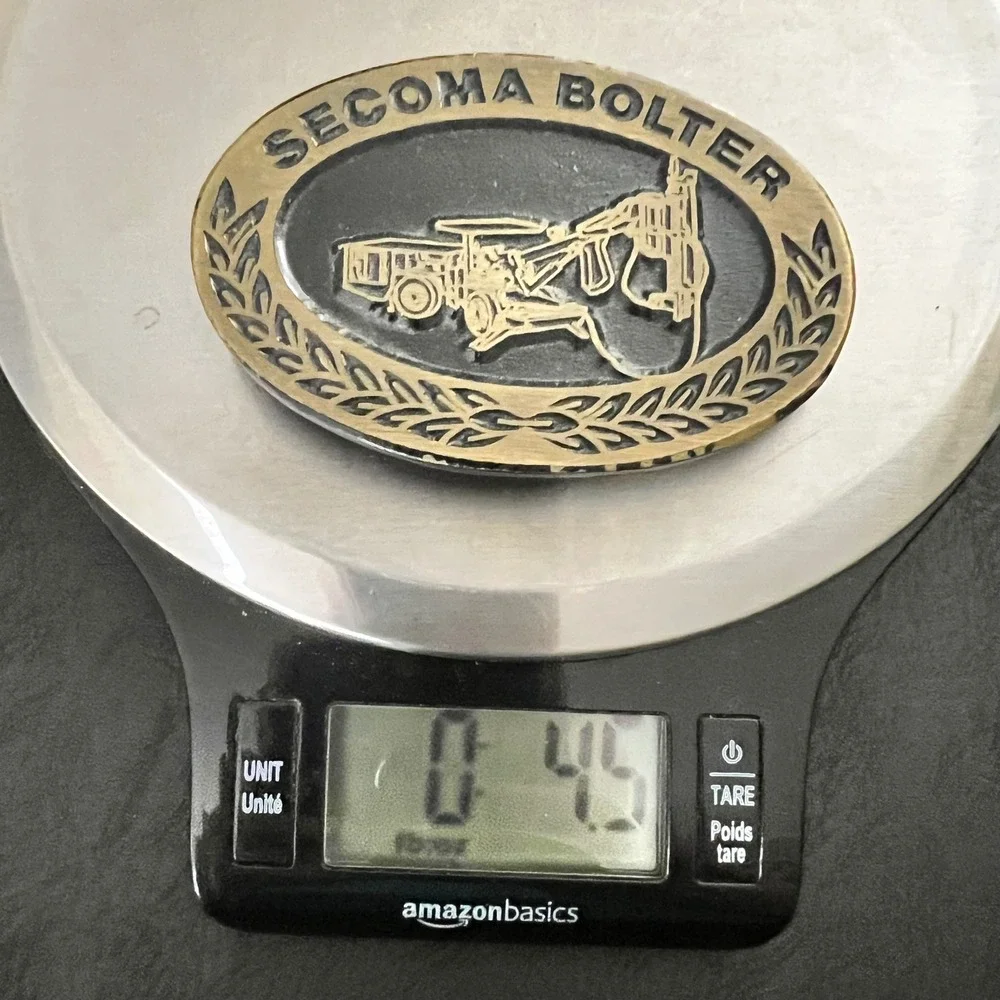 Vintage‎ Dyna Buckle Secoma Bolter Solid Brass Belt Buckle 3.25x2.25 Workwear